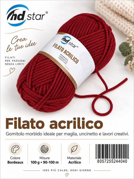 24404 Lana Acrilica 100G 70Mt 1/6 Ct72 836# （542 ）