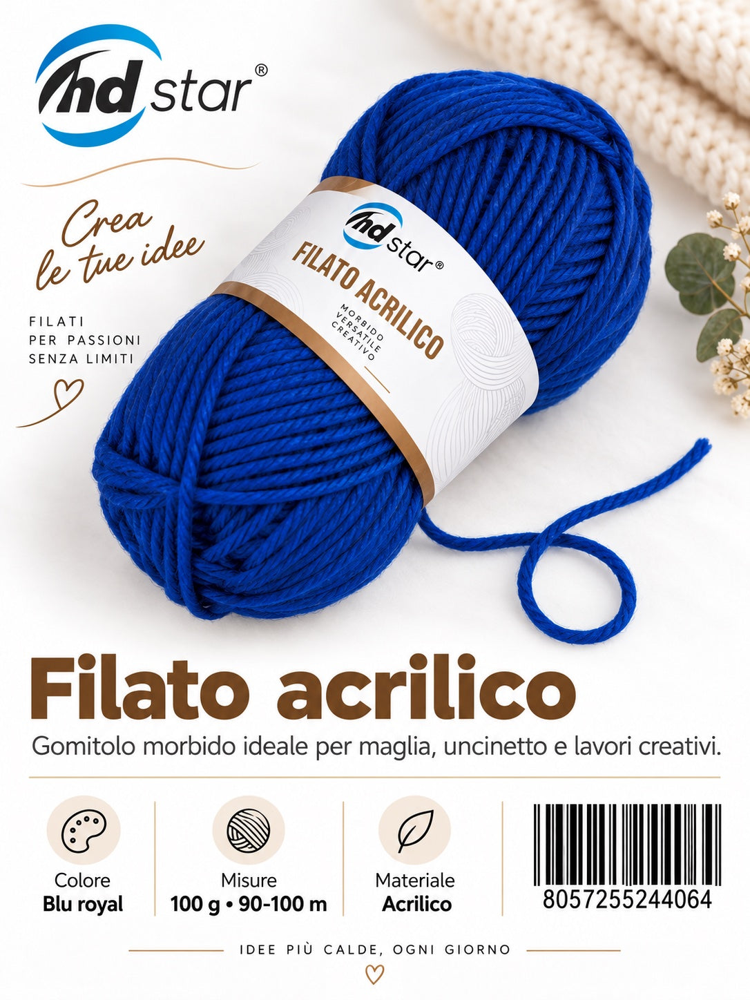 24406 Lana Acrilica 100G 70Mt 1/6 Ct72 836# （546 ）