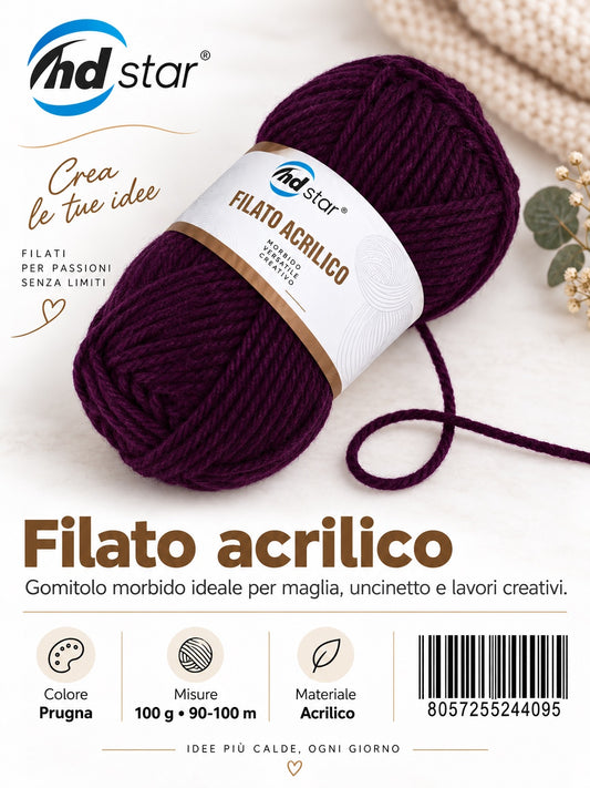 24409 Lana Acrilica 100G 70Mt 1/6 Ct72 836# （550 ）