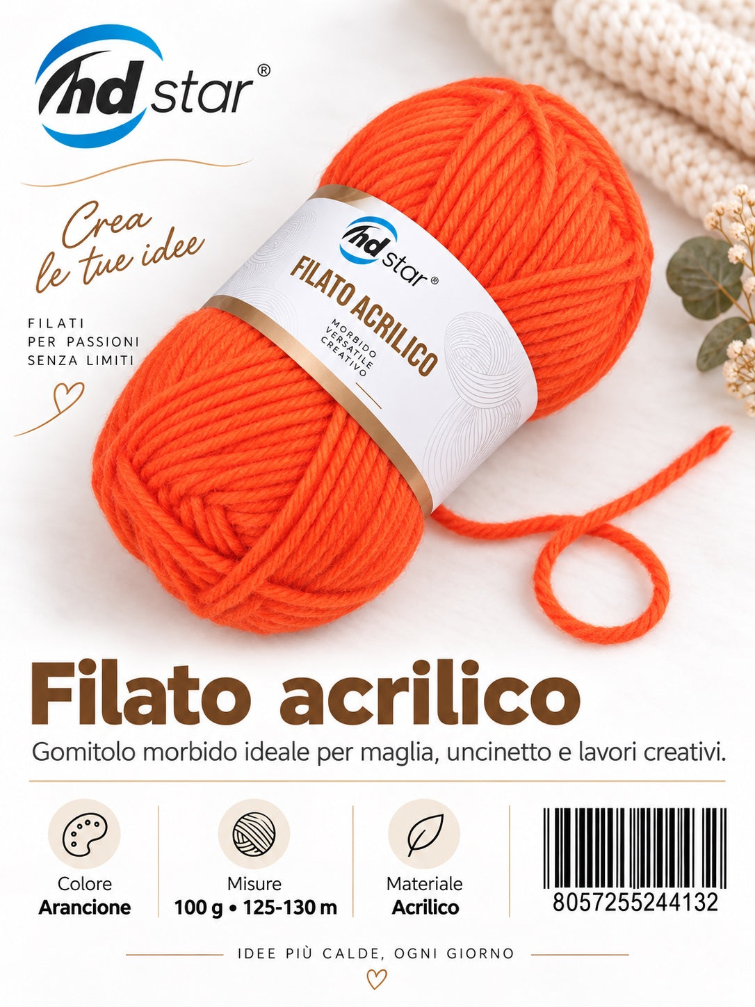 24413 Lana Acrilica 100G 130Mt 1/6 Ct72 836# （560 ）