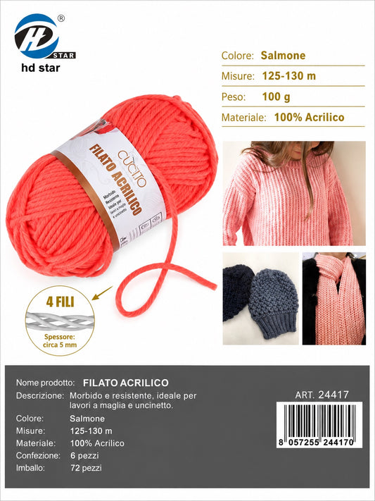 24417 Lana Acrilica 100G 130Mt 1/6 Ct72 836# （553 ）