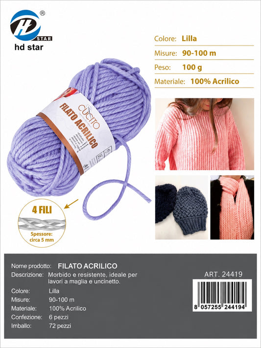 24419 Lana Acrilica 100G 130Mt 1/6 Ct72 836# （571 ）
