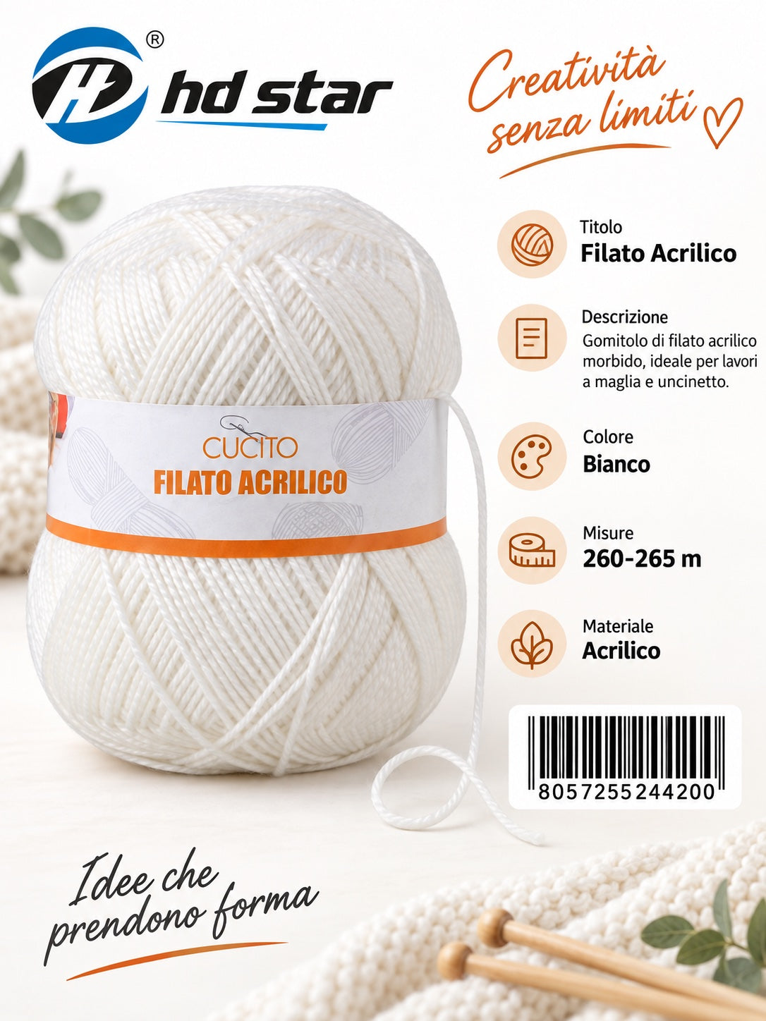 24420 Lana Acrilica 100G 1/6 Ct72 （061 )