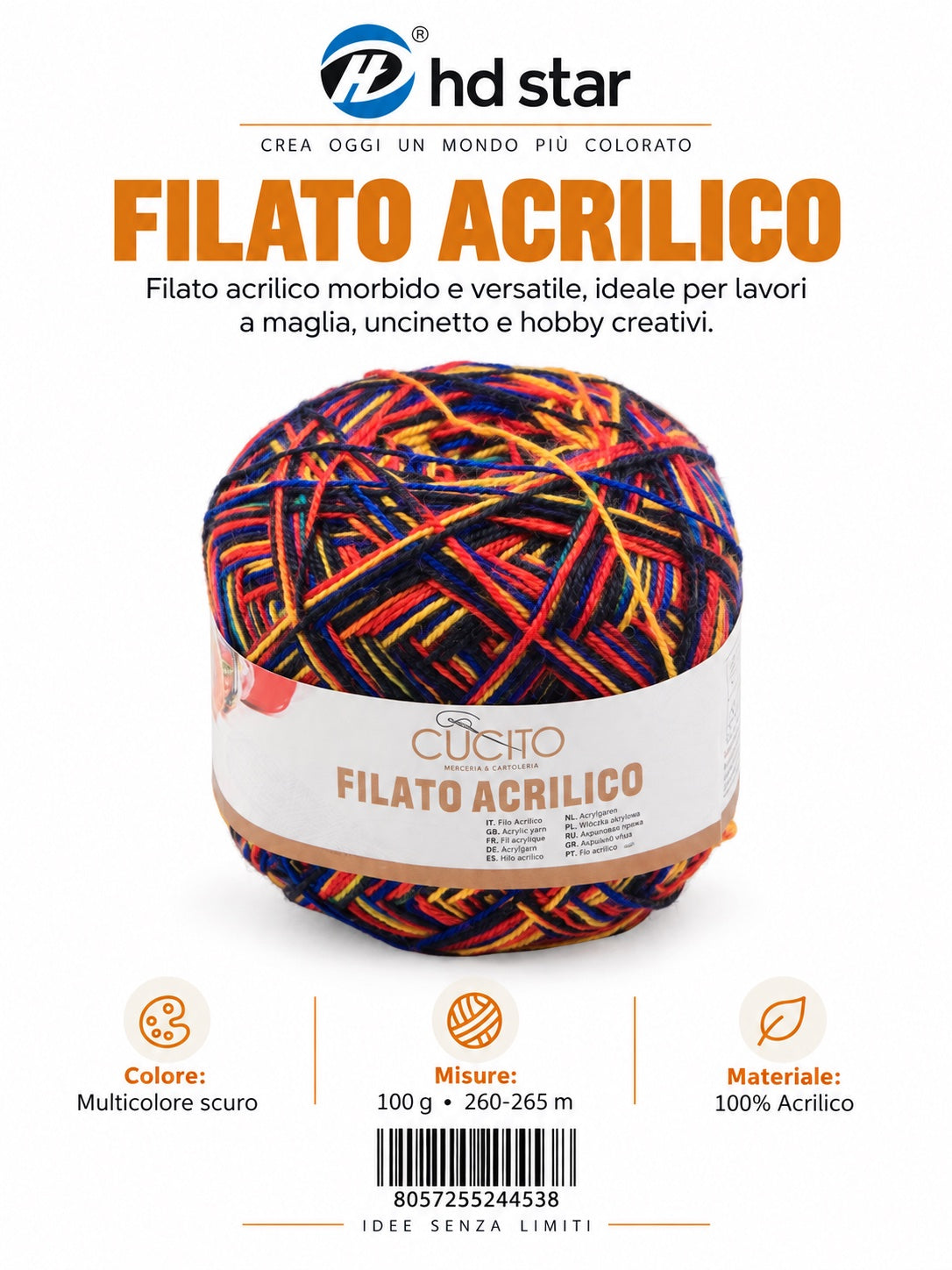 24453 Lana Acrilica 100G 1/6 Ct 72