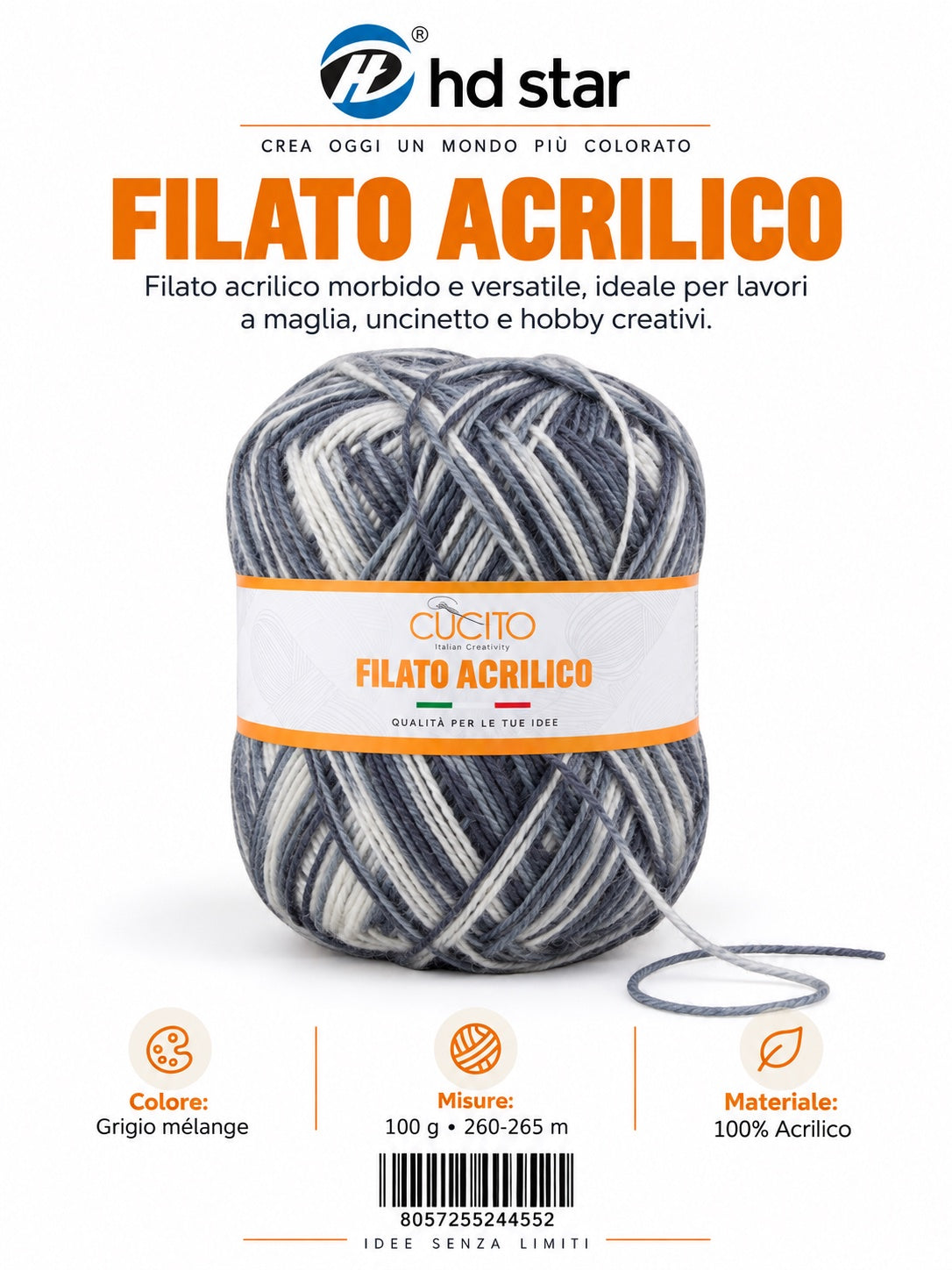 24455 Lana Acrilica 100G 1/6 Ct 72
