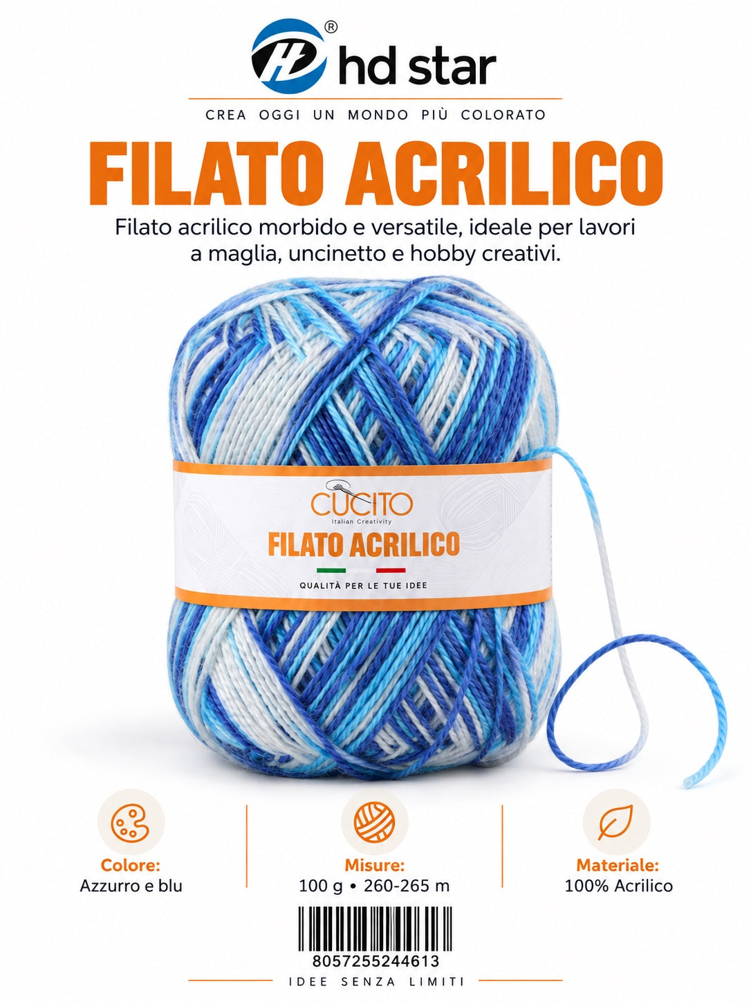 24461 Lana Acrilica 100G 1/6 Ct 72