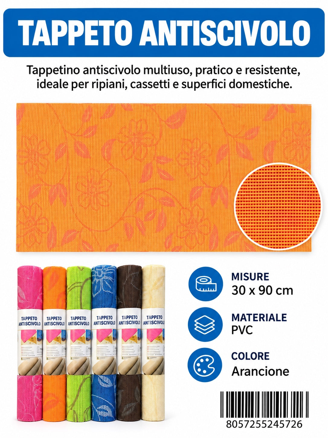 24572 Tappeto Antis.Stp 30X90Cm 1/12 Ct 72