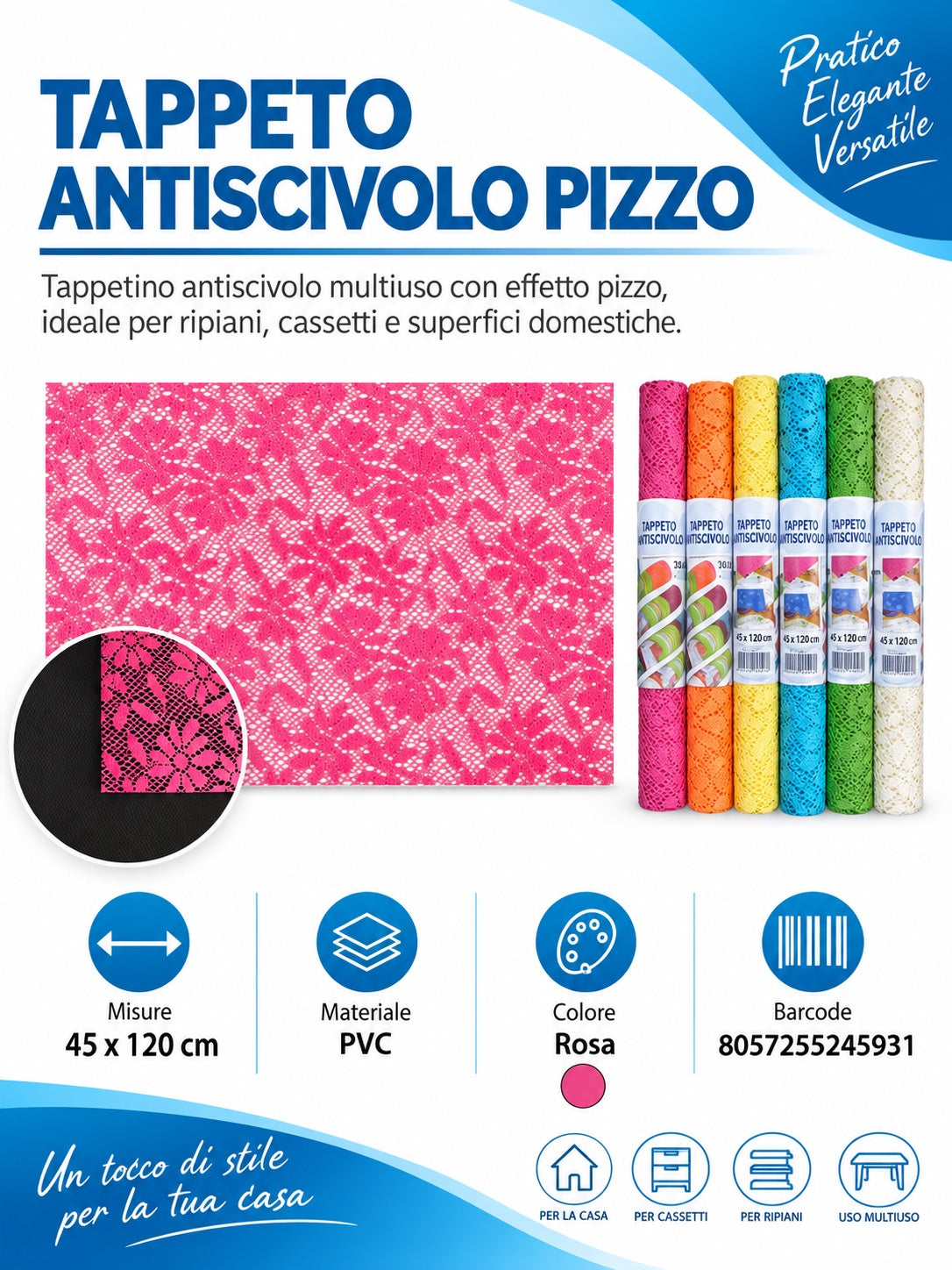 24593 Tappeto Antis.Pizzo 45X120Cm 1/12 Ct 48