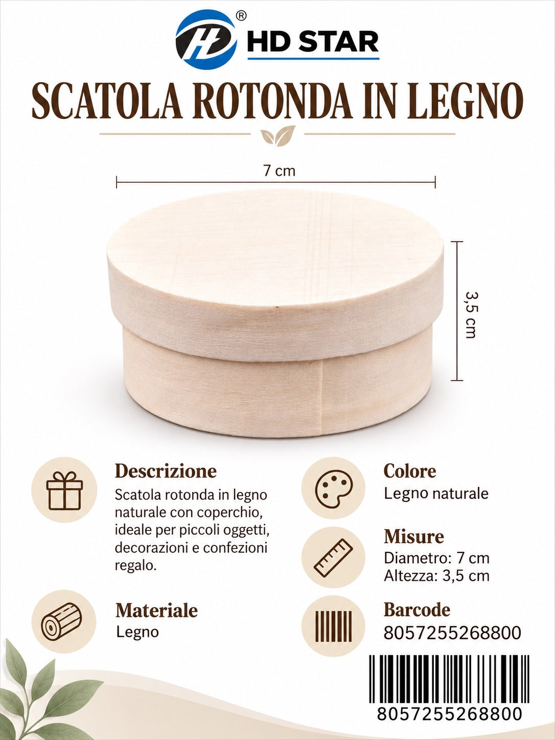 26880 Scatole Di Legno 8X6X3.5Cm 1/12