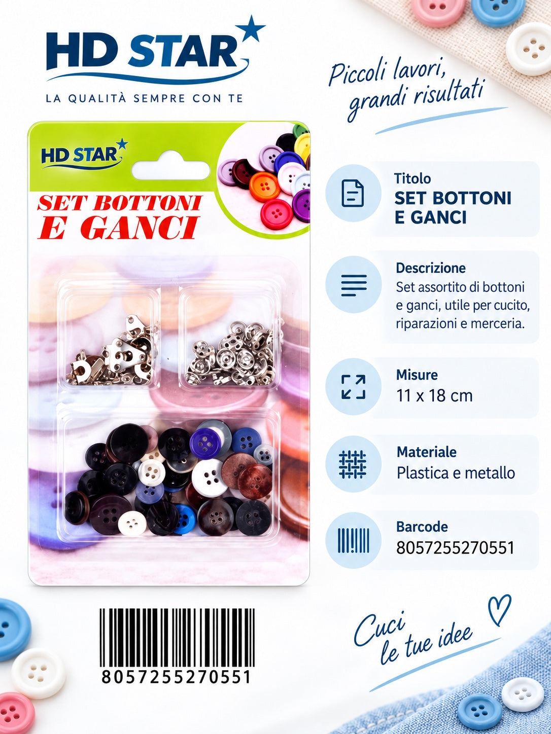 Set Bottoni E Ganci 1/12
