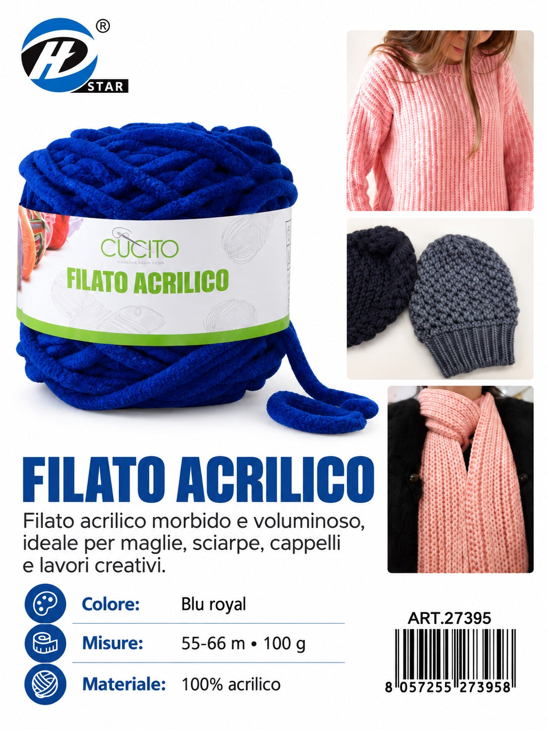 27395 Lana Acrilica 100G 1/6 Ct72 （ ）100