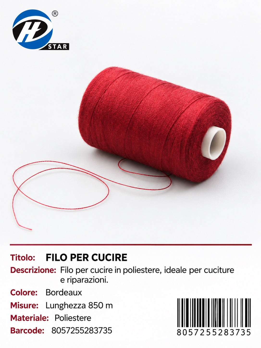 28373 Filo Per Cucire 850Cm 1/12 Ct 240
