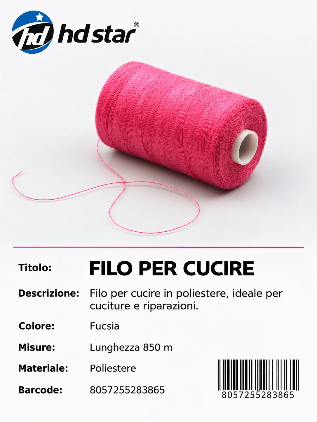 28386 Filo Per Cucire 850Cm 1/12 Ct 240