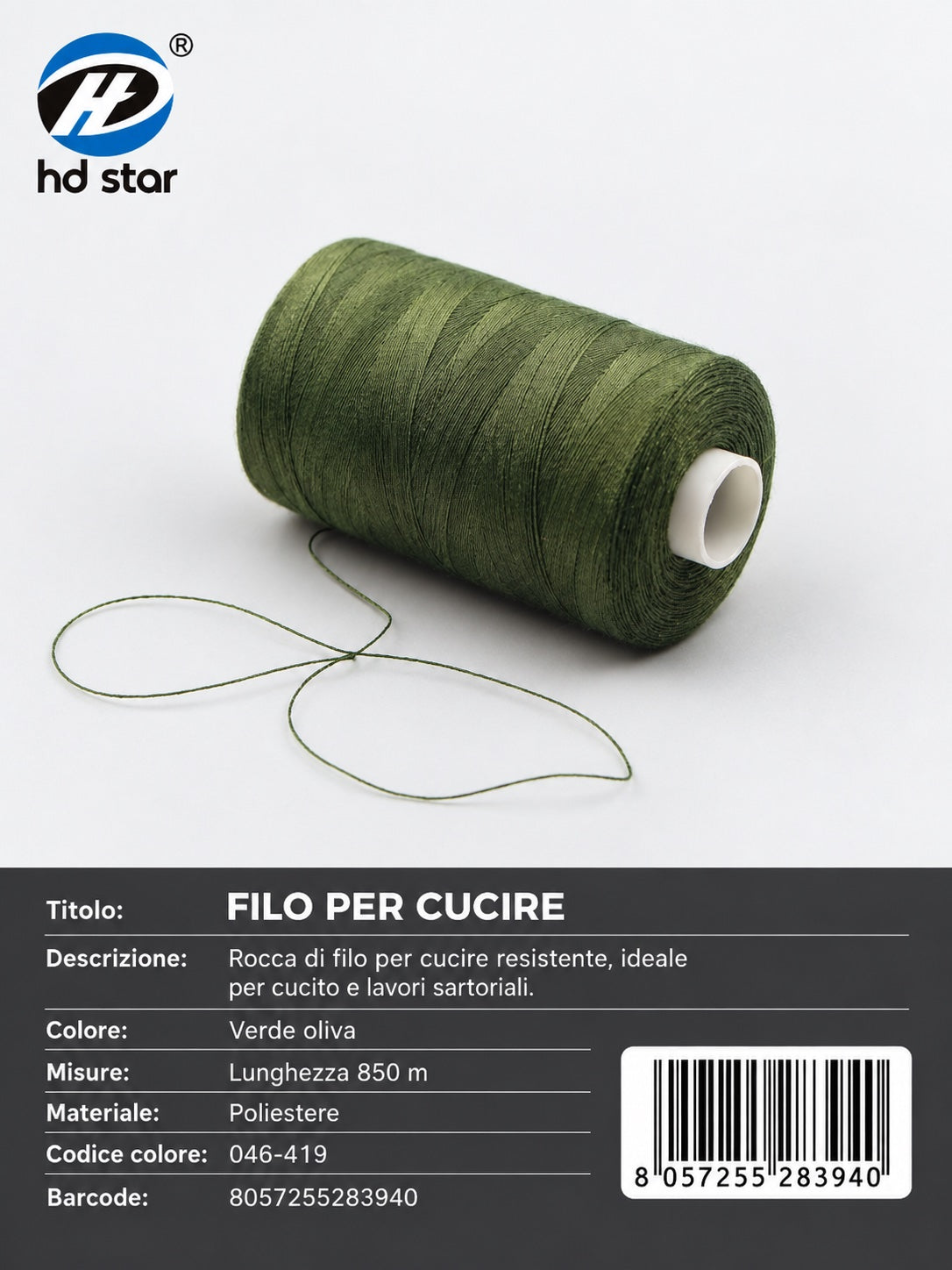 28394 Filo Per Cucire 850Cm 1/12 Ct 240