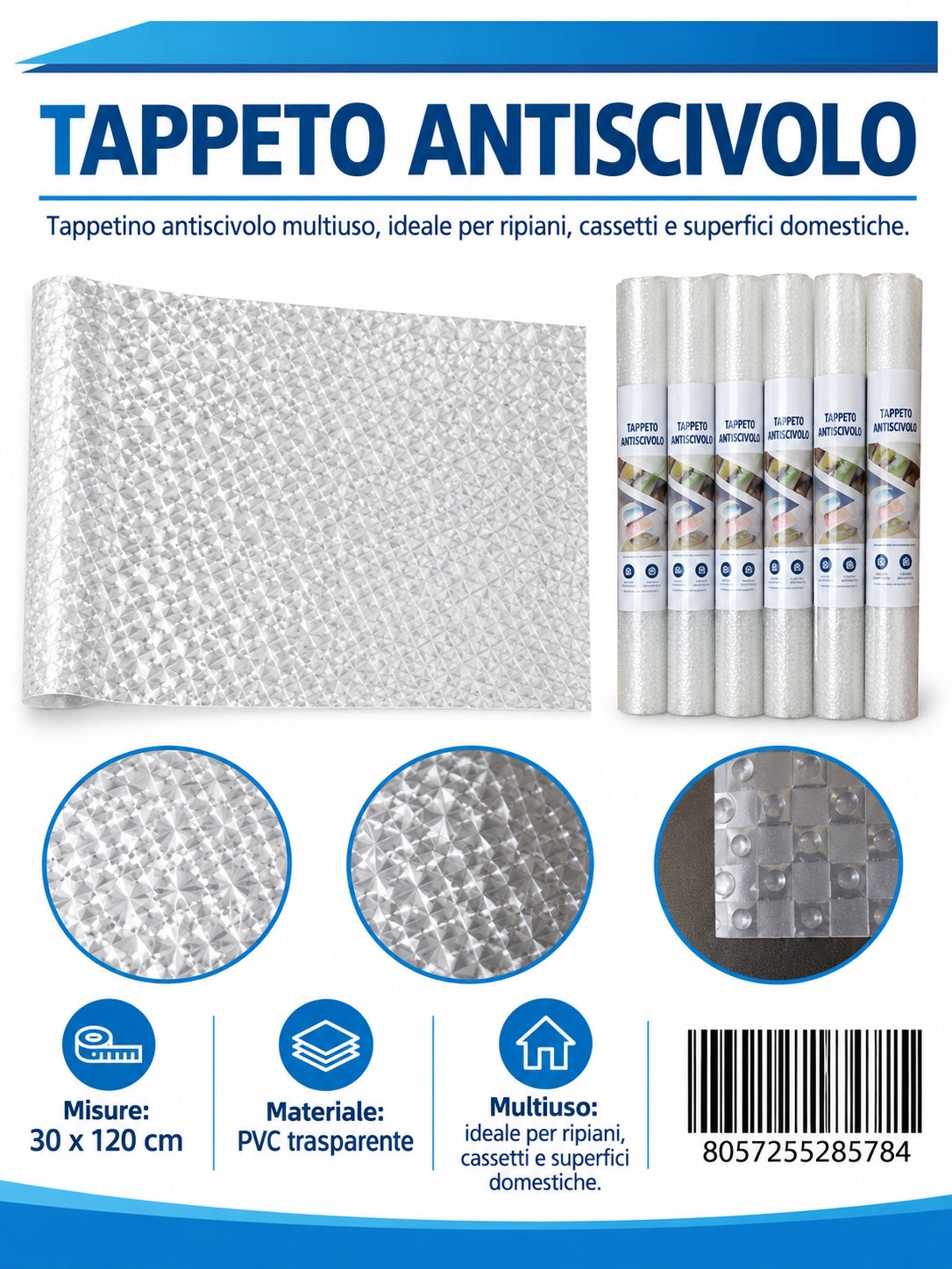 28578 Tappeto Antiscivolo Stp 3D 30*120Cm 1/6 Ct 120