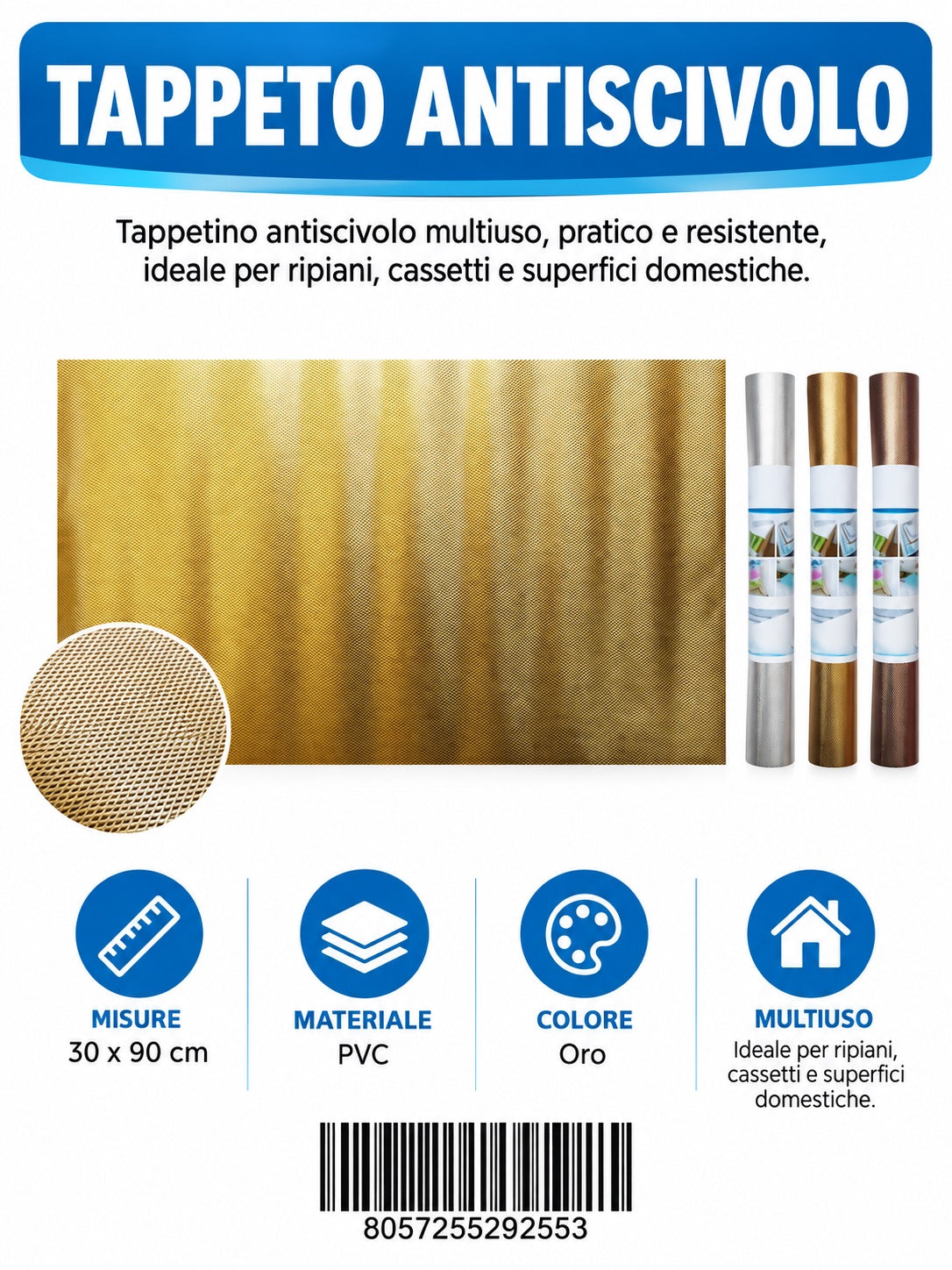 29255 Tappeto Antiscivolo Eva2 30*90Cm 1/6 Ct 96