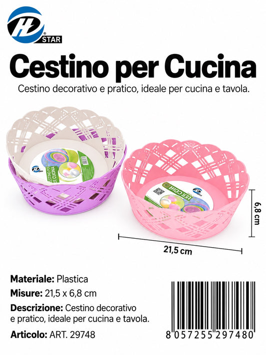 29748 Cesto Centrotavola In Plastica 21X7Cm 1/10 Ct 120