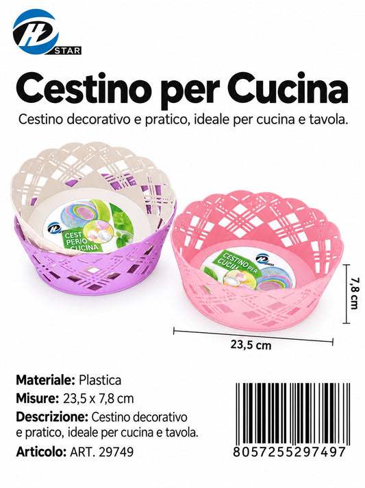 29749 Cesto Centrotavola In Plastica 23X8Cm 1/10 Ct 100