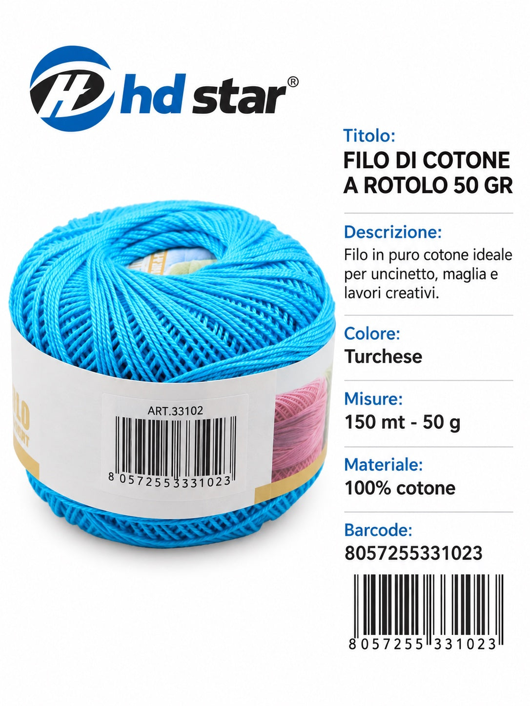 33102 Filo Ricamo 5#50G 3845