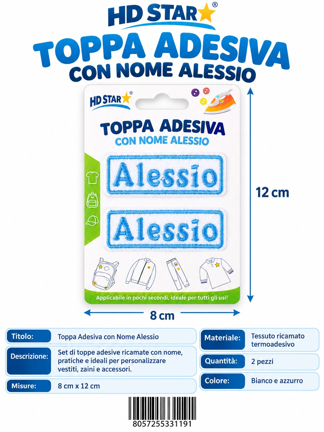 33119 Toppa Adesiva Alessio 2Pz 1/12 Ct 960