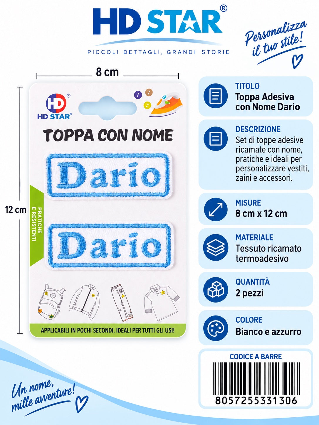 33130 Toppa Adesiva Dario 2Pz 1/12 Ct 960