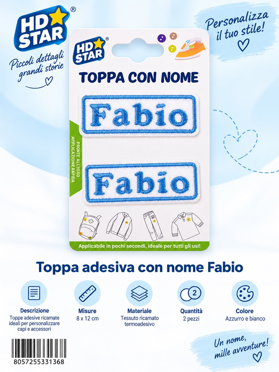 33136 Toppa Adesiva Fabio 2Pz 1/12 Ct 960