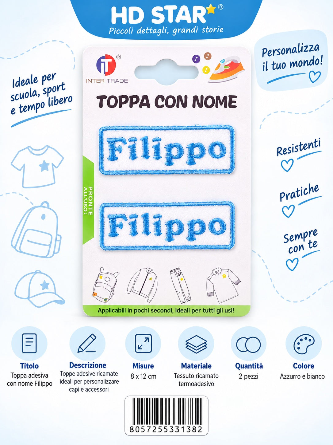 33138 Toppa Adesiva Filippo 2Pz 1/12 Ct 960