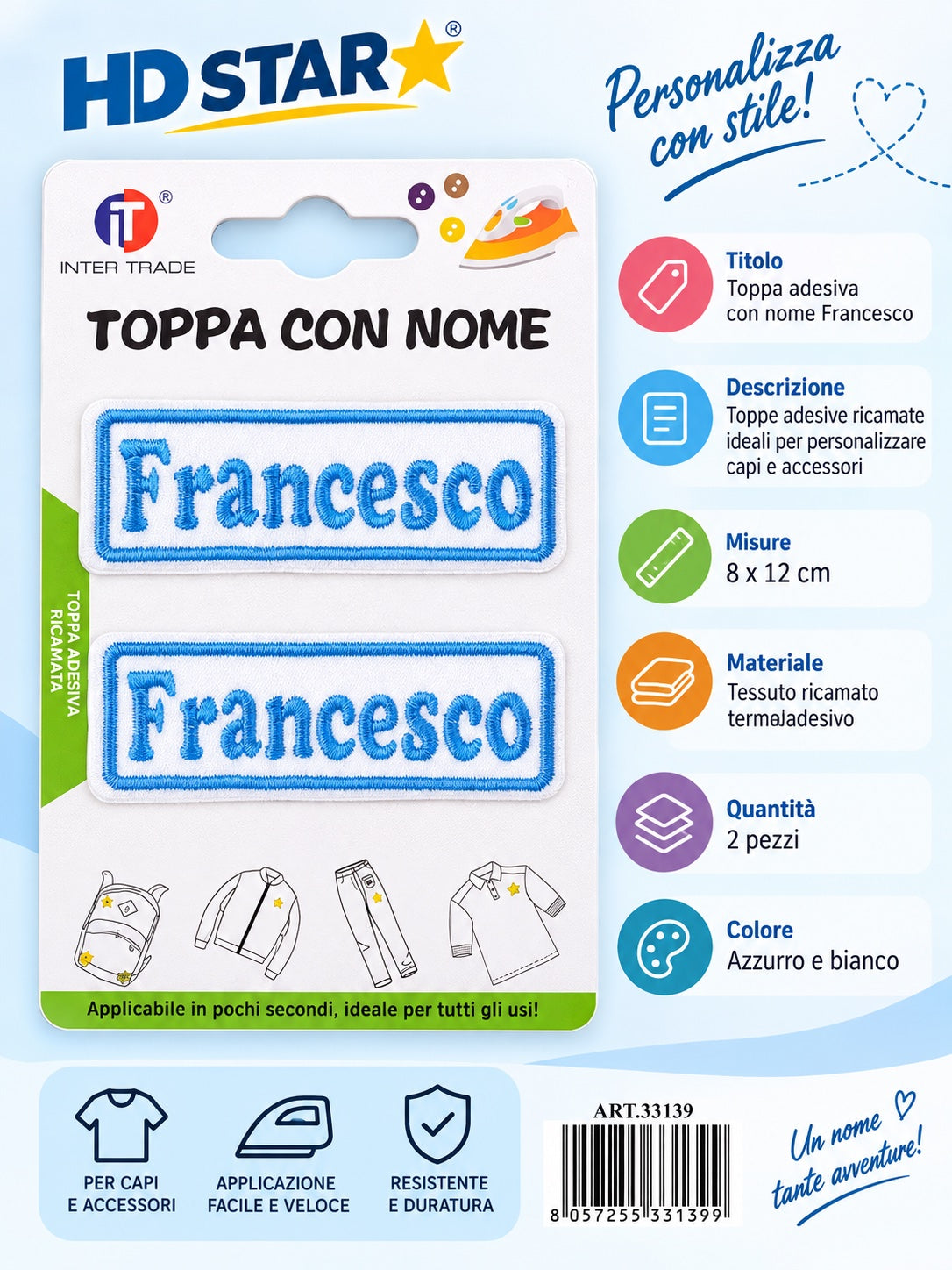 33139 Toppa Adesiva Francesco 2Pz 1/12 Ct 960