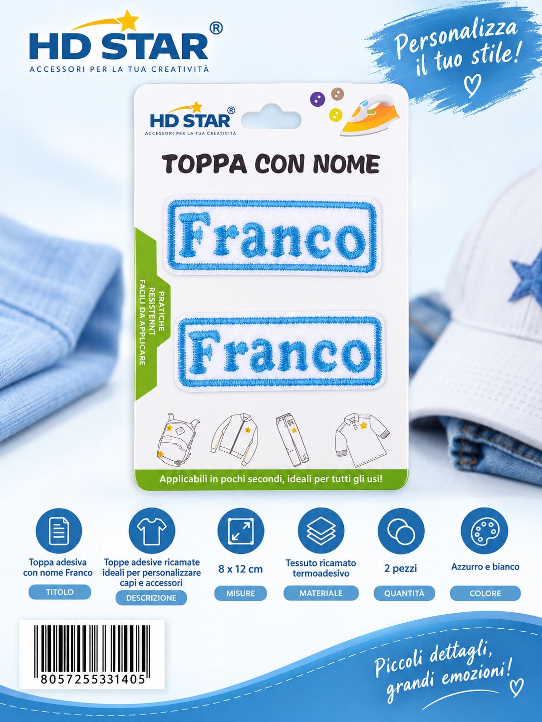 33140 Toppa Adesiva Franco 2Pz 1/12 Ct 960