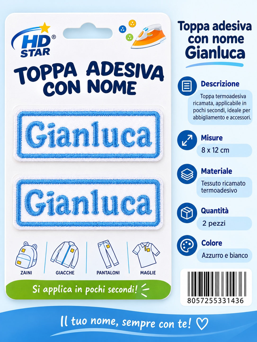 33143 Toppa Adesiva Gianluca 2Pz 1/12 Ct 960