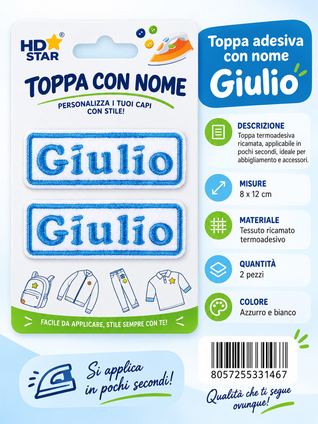 33146 Toppa Adesiva Giulio 2Pz 1/12 Ct 960
