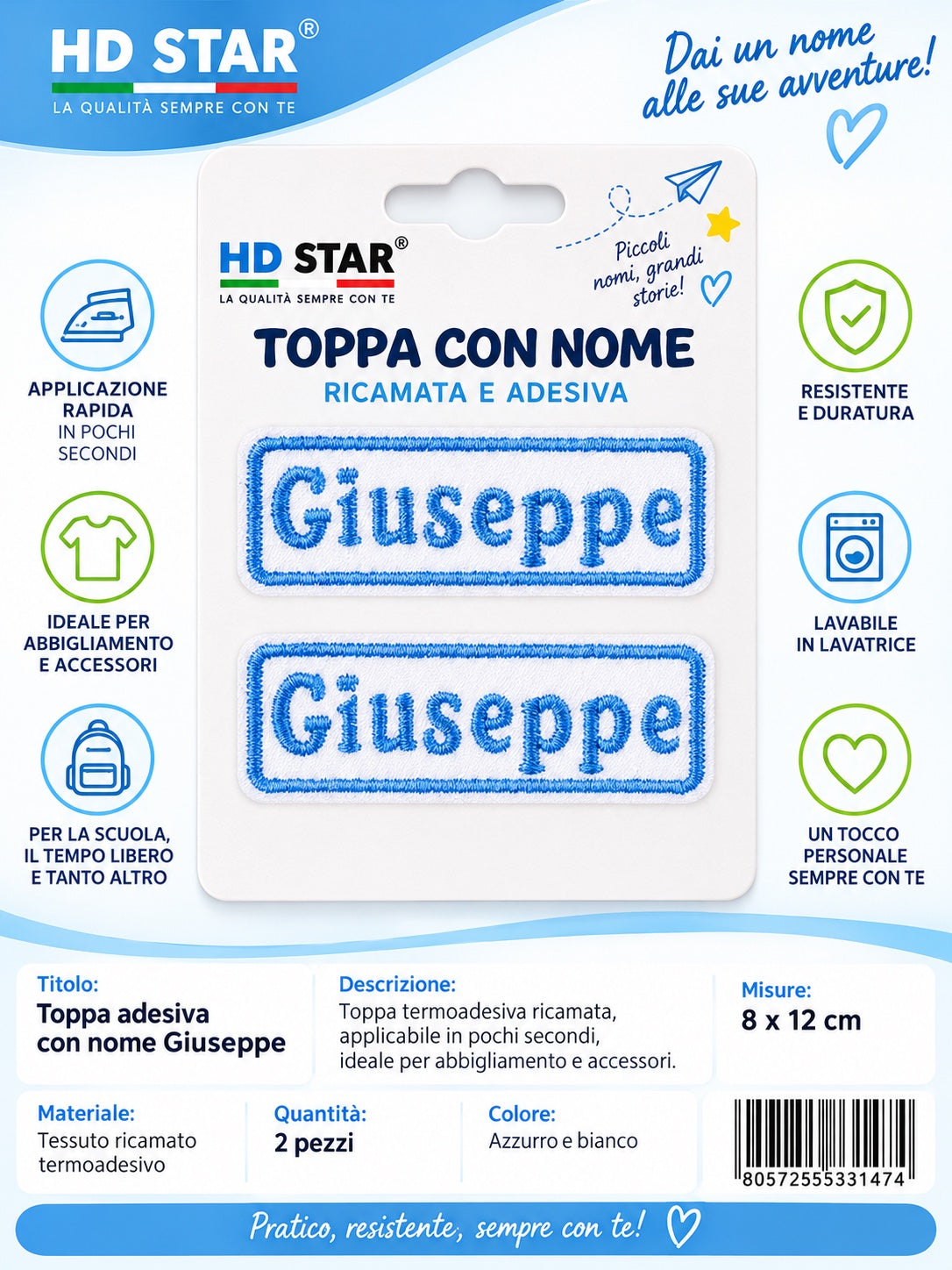 33147 Toppa Adesiva Giuseppe 2Pz 1/12 Ct 960
