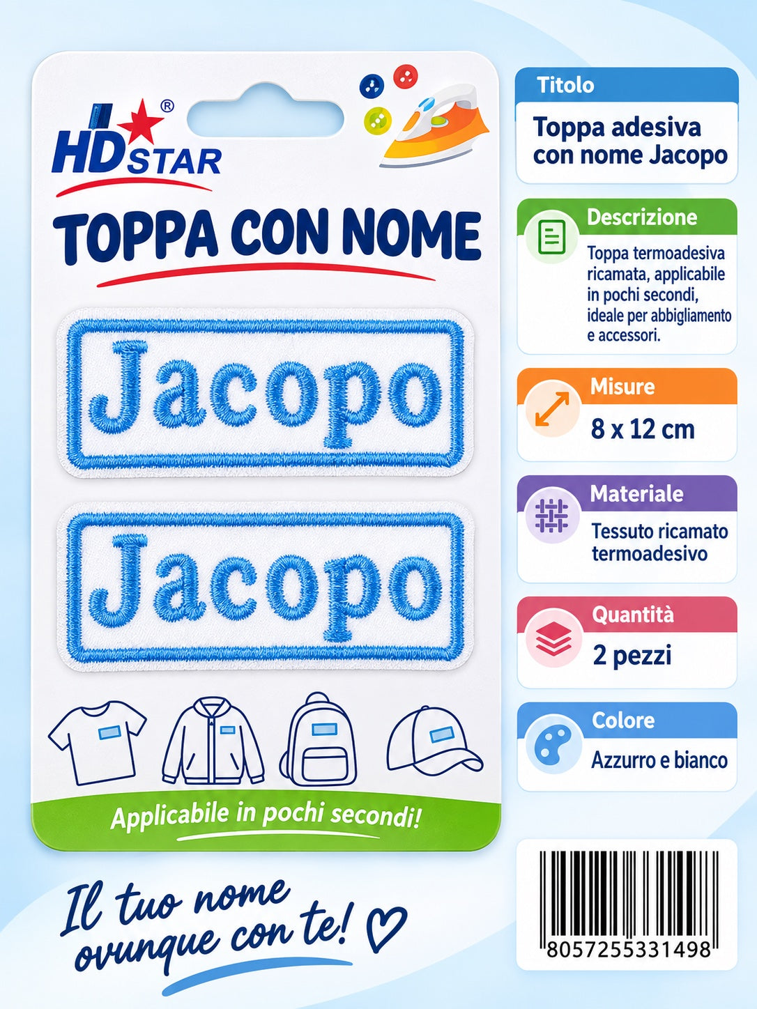 33149 Toppa Adesiva Jacopo 2Pz 1/12 Ct 960