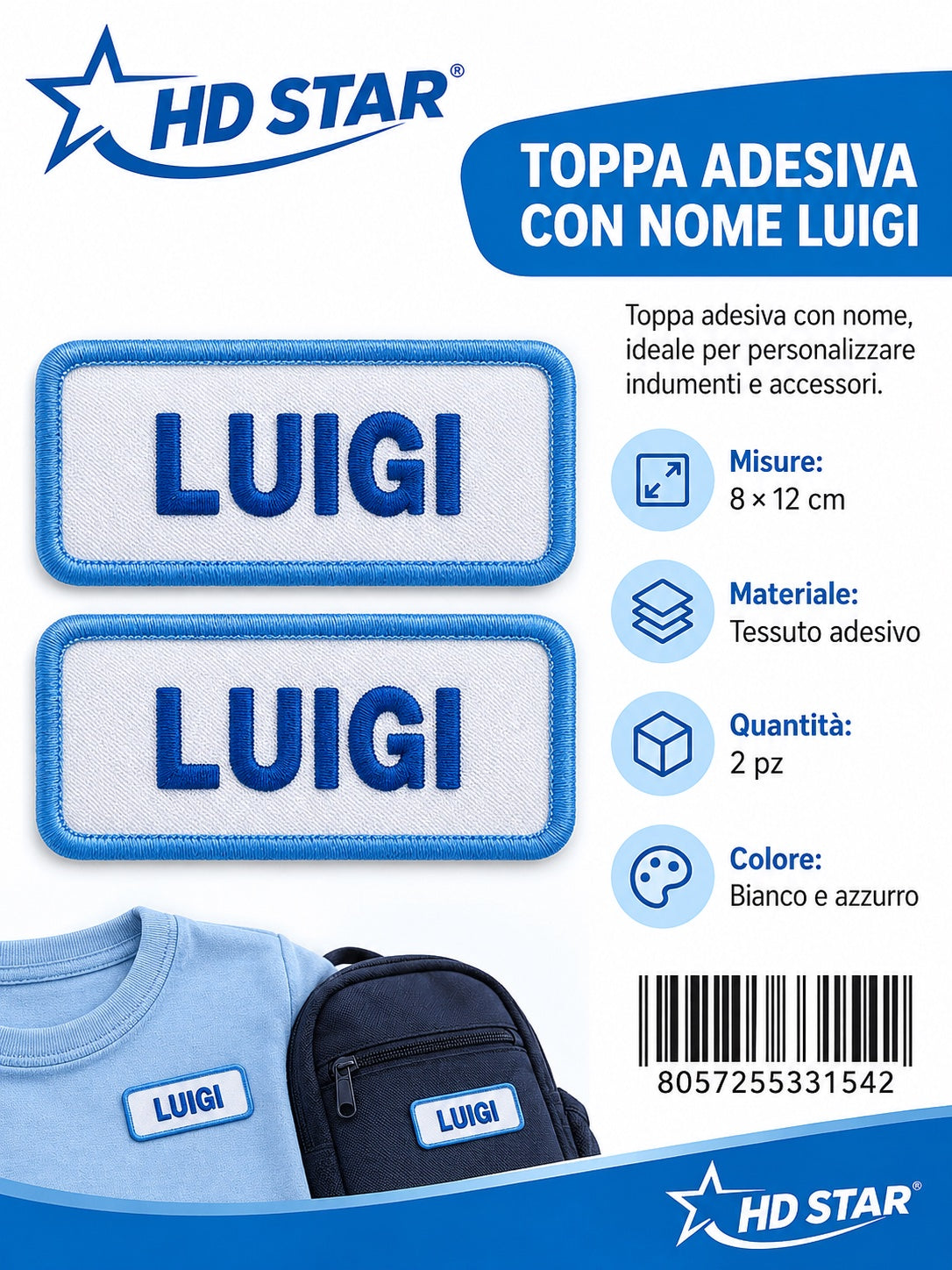 33154 Toppa Adesiva Luigi 2Pz 1/12 Ct 960