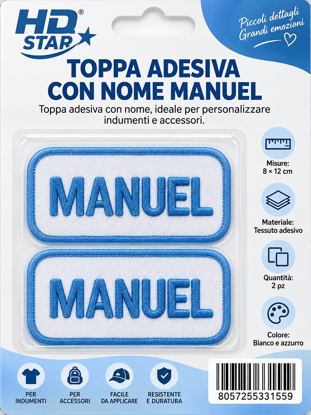 33155 Toppa Adesiva Manuel 2Pz 1/12 Ct 960