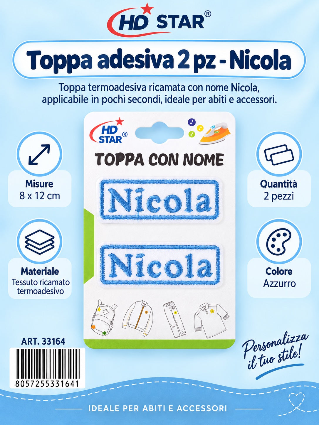 33164 Toppa Adesiva Nicola 2Pz 1/12 Ct 960