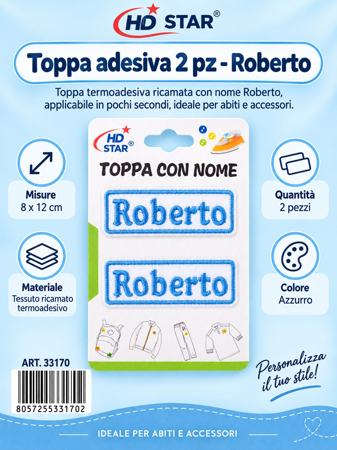 33170 Toppa Adesiva Roberto 2Pz 1/12 Ct 960