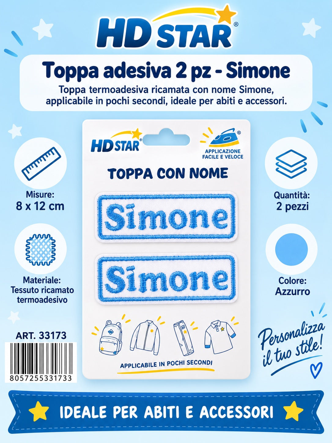 33173 Toppa Adesiva Simone 2Pz 1/12 Ct 960