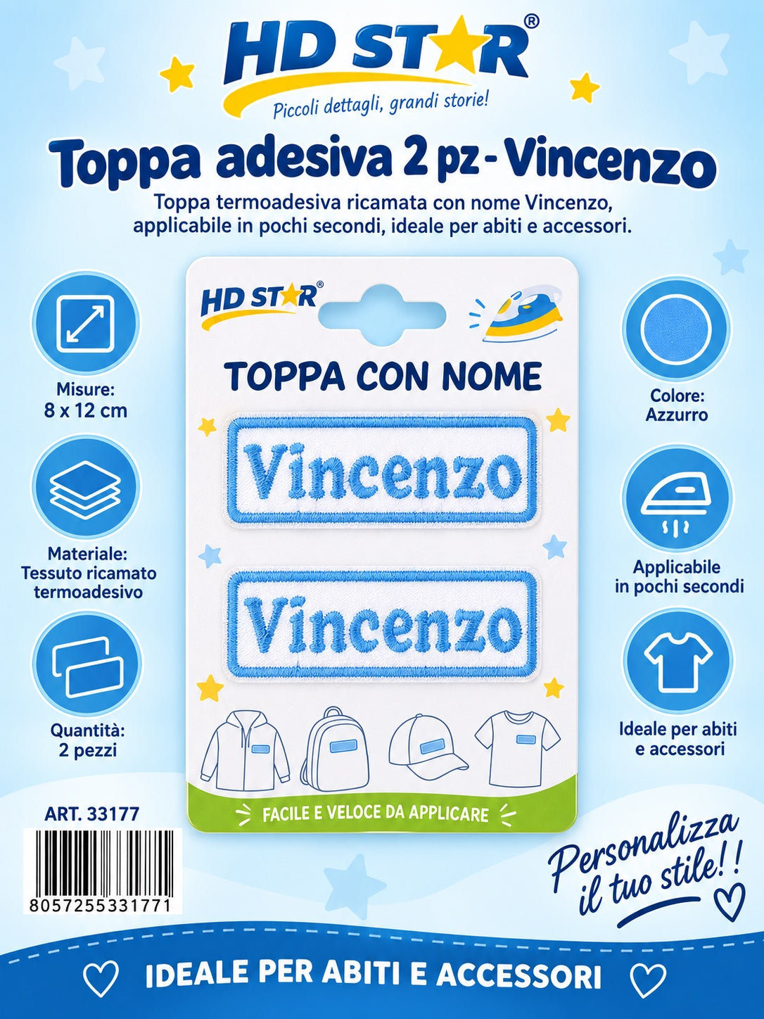 33177 Toppa Adesiva Vincenzo 2Pz 1/12 Ct 960