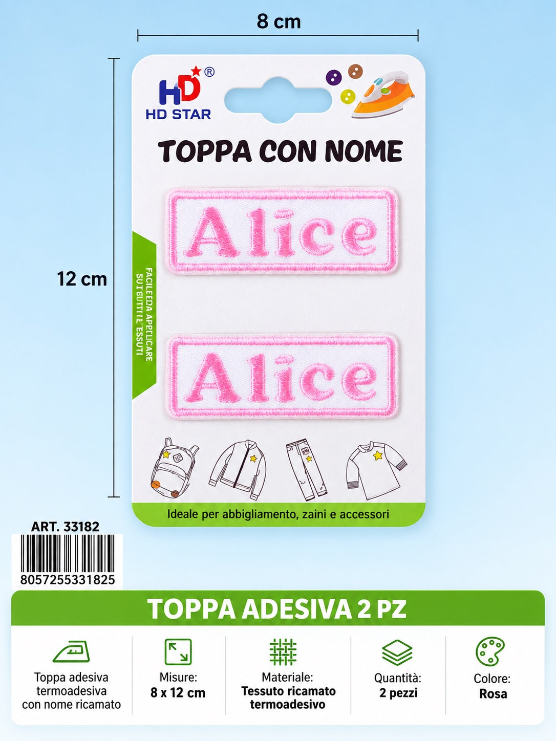 33182 Toppa Adesiva Alice 2Pz 1/12 Ct 960
