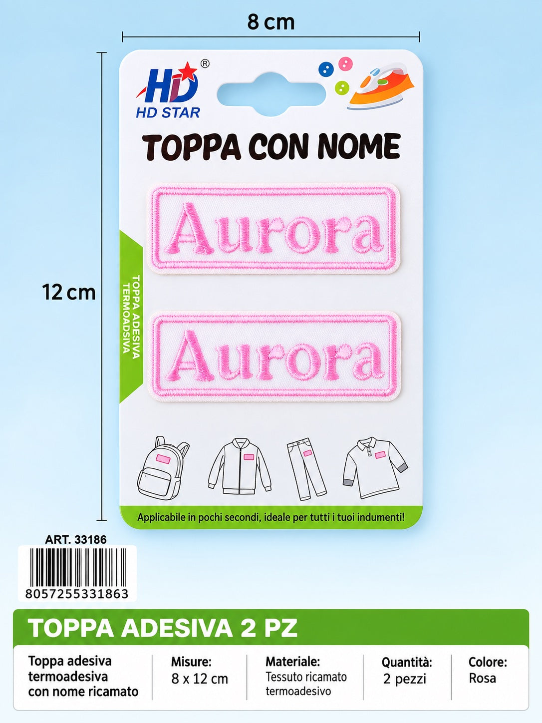 33186 Toppa Adesiva Aurora 2Pz 1/12 Ct 960