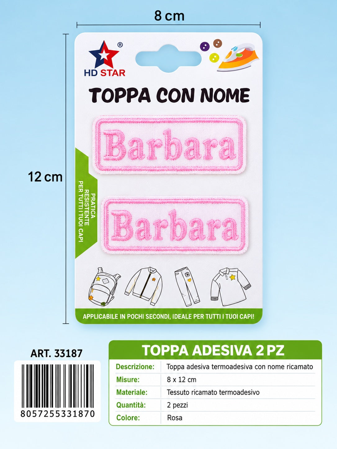 33187 Toppa Adesiva Barbara 2Pz 1/12 Ct 960