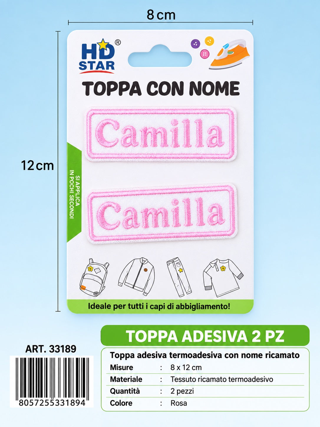 33189 Toppa Adesiva Camilla 2Pz 1/12 Ct 960