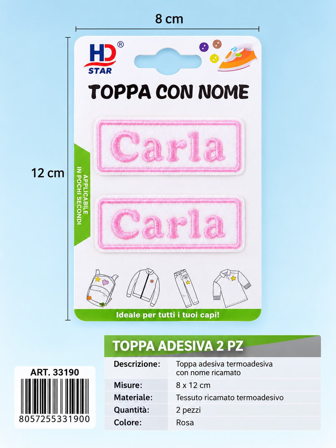 33190 Toppa Adesiva Carla 2Pz 1/12 Ct 960