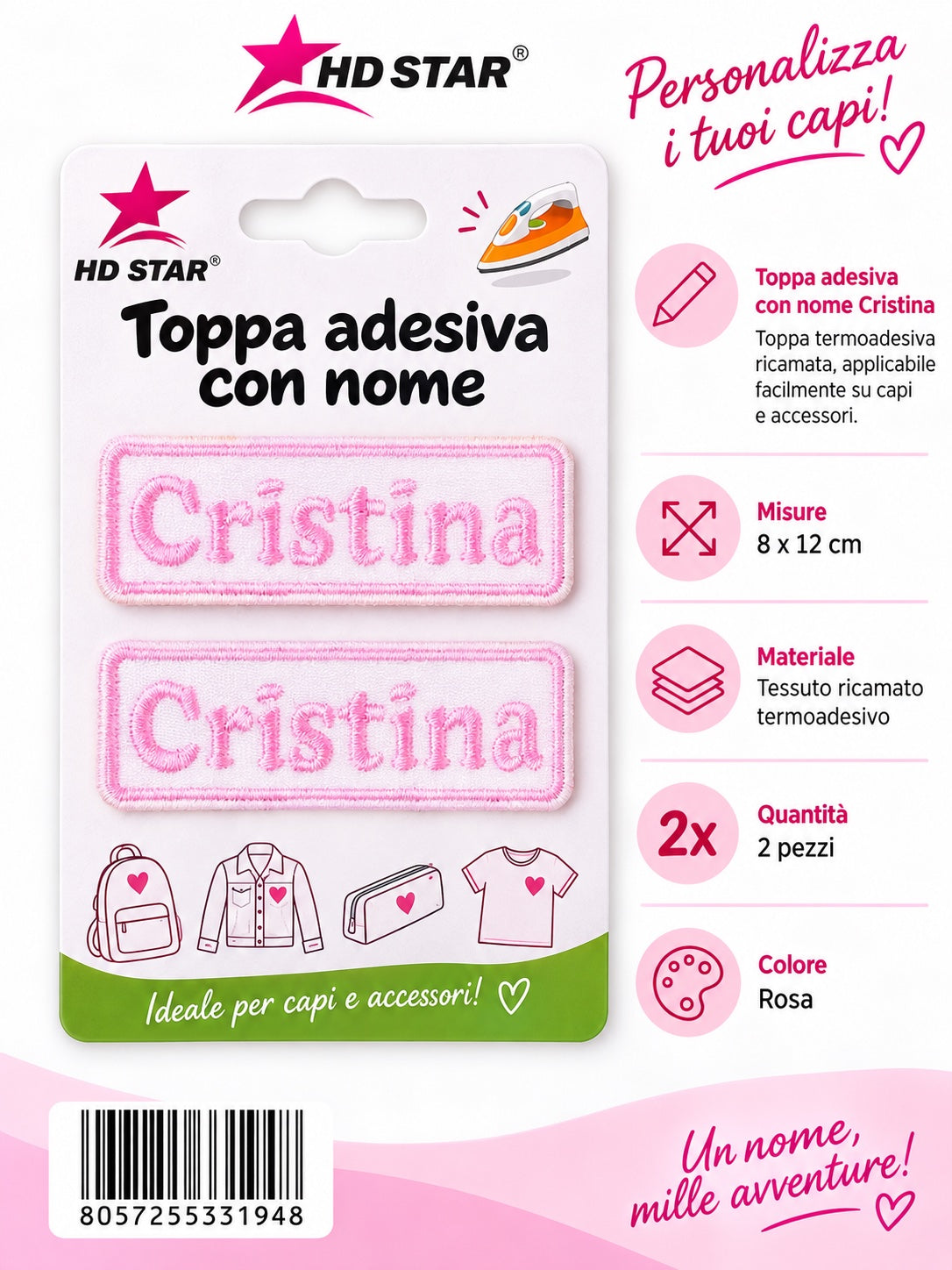 33194 Toppa Adesiva Cristina 2Pz 1/12 Ct 960