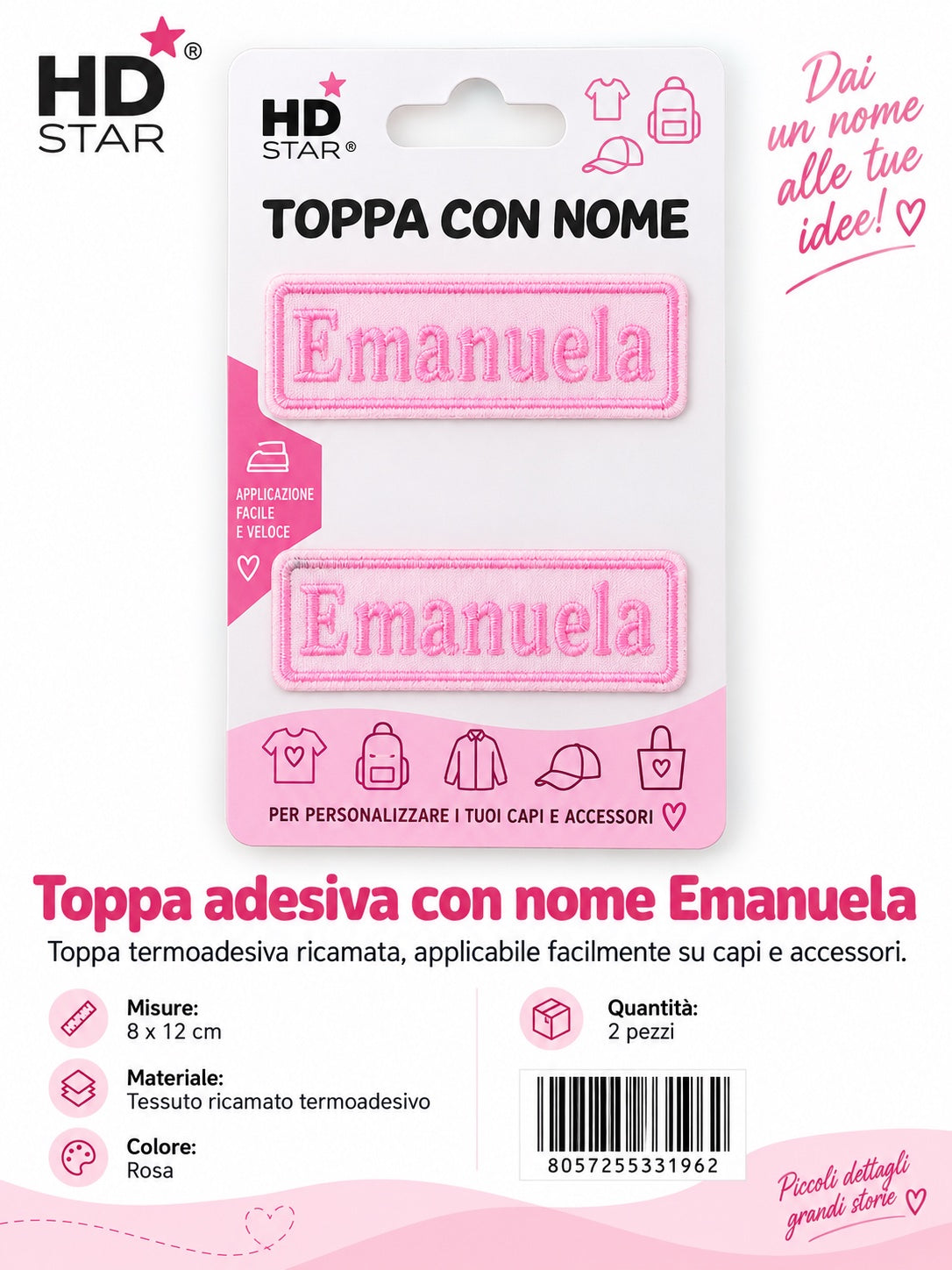 33196 Toppa Adesiva Emanuela 2Pz 1/12 Ct 960