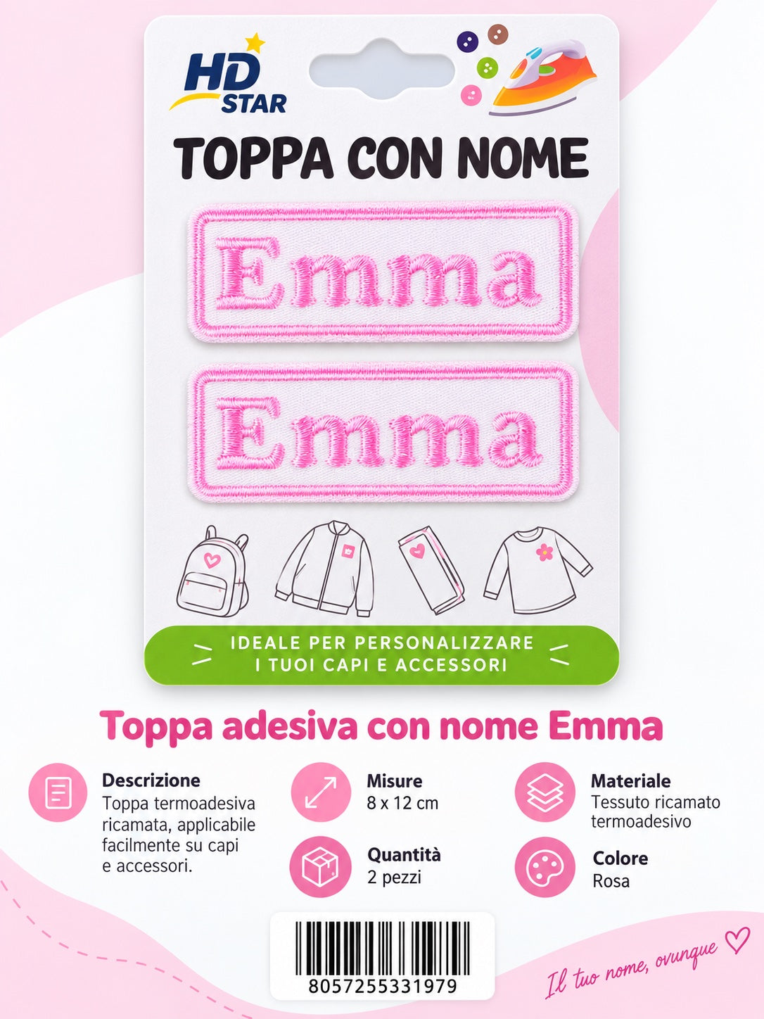 33197 Toppa Adesiva Emma 2Pz 1/12 Ct 960