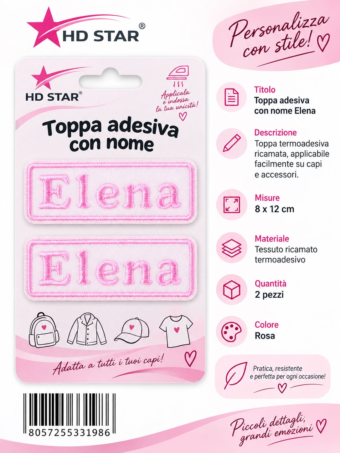 33198 Toppa Adesiva Elena 2Pz 1/12 Ct 960