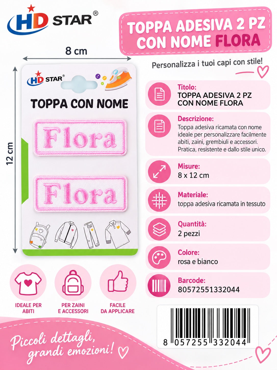 33204 Toppa Adesiva Flora 2Pz 1/12 Ct 960