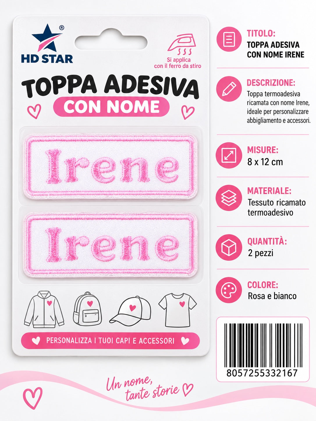33216 Toppa Adesiva Irene 2Pz 1/12 Ct 960